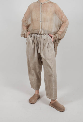 Relaxed Fit Trousers in Plain Sand Shell
