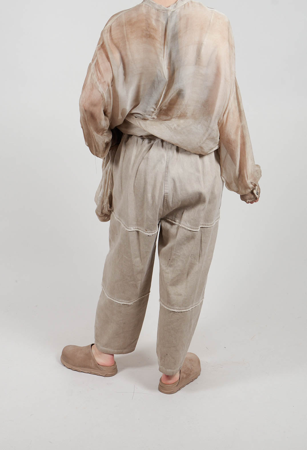 Relaxed Fit Trousers in Plain Sand Shell