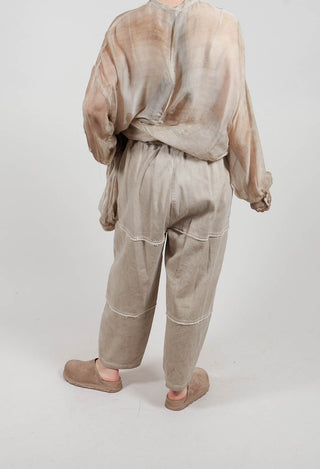 Relaxed Fit Trousers in Plain Sand Shell