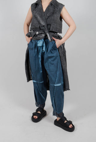 Relaxed Fit Trousers in Plain Blue Matisse