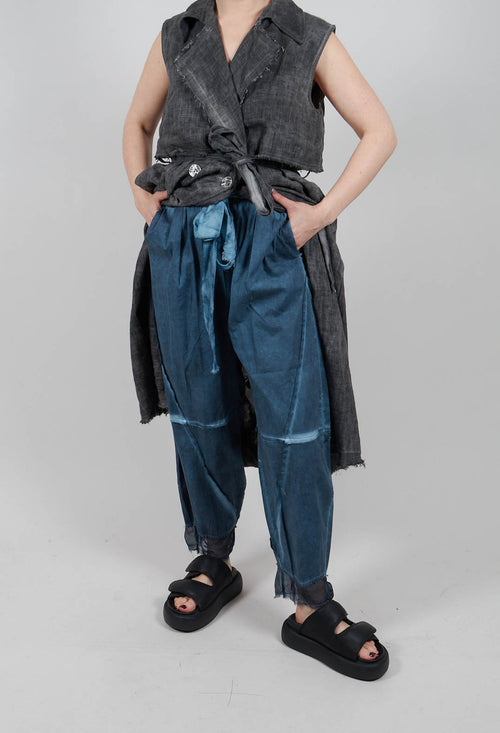 Relaxed Fit Trousers in Plain Blue Matisse