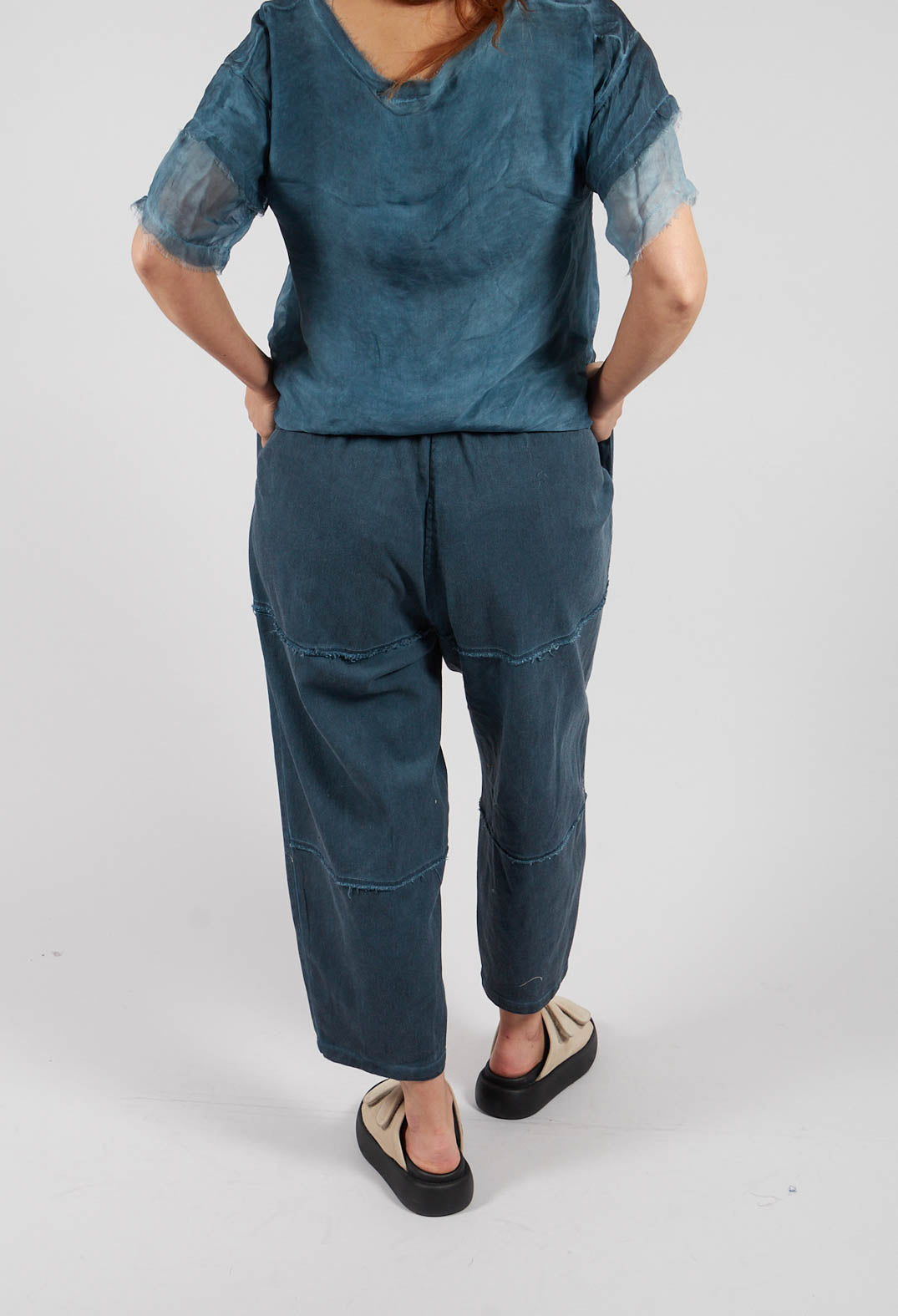 Relaxed Fit Trousers in Plain Blue Matisse