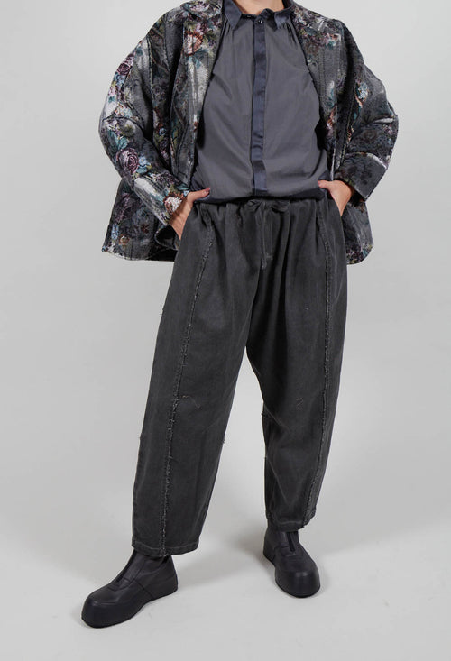 Relaxed Fit Trousers in Plain Anthracite
