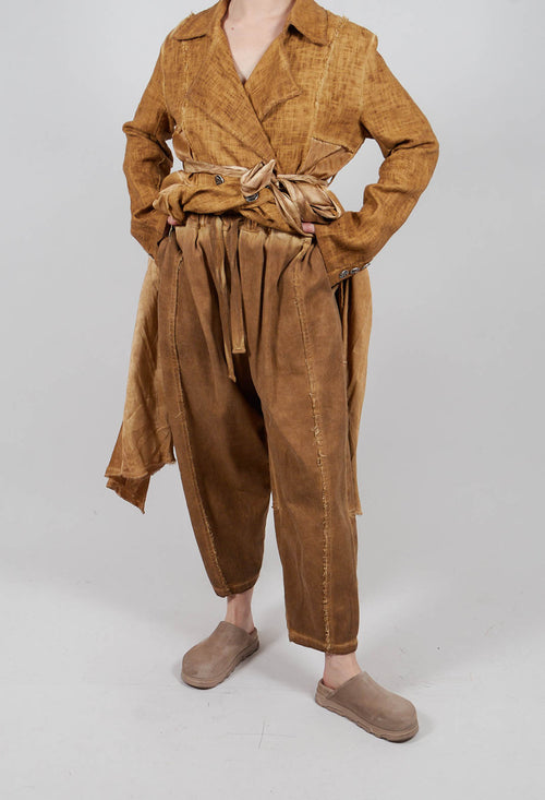 Relaxed Fit Trousers in Plain Bronze Honey