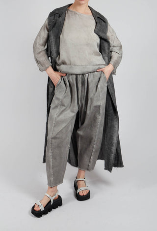Relaxed Tapered Leg Trousers in Grey Shadow