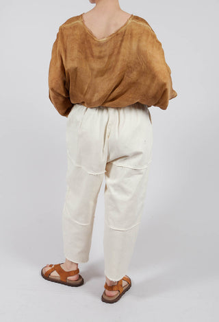 Relaxed Tapered Leg Trousers in Antique White