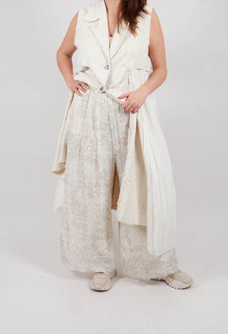 Wide Leg Palazzo Trousers in Antique White