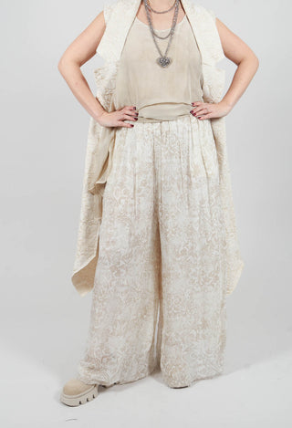 Wide Leg Palazzo Trousers in Antique White