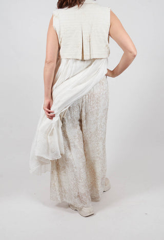 Wide Leg Palazzo Trousers in Antique White