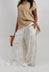 Wide Leg Palazzo Trousers in Antique White