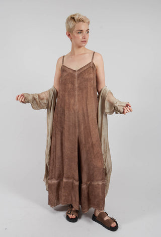 Satin Jumpsuit in Spicy Cinnamon