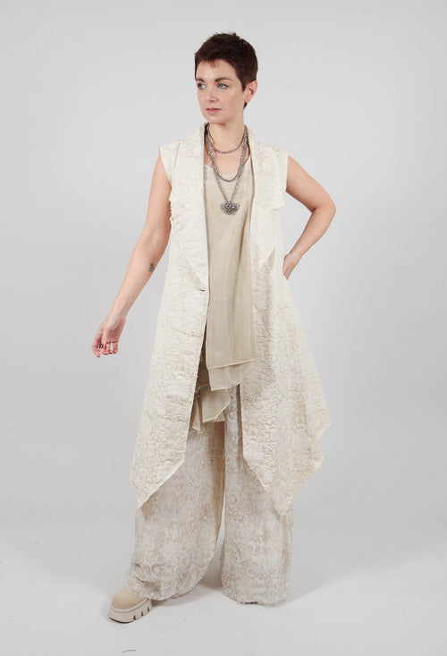 Jacquard Gilet in Antique White
