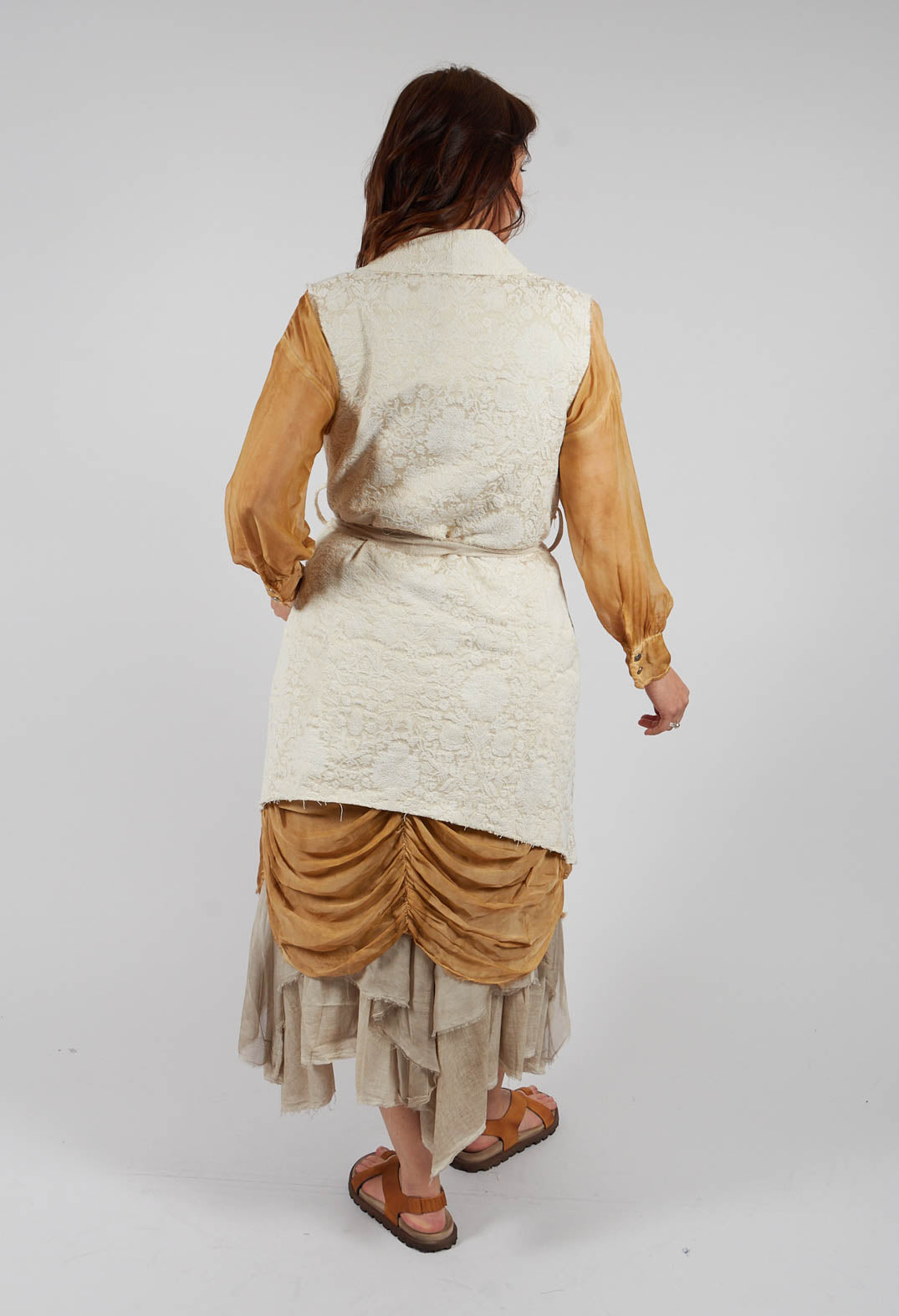 Jacquard Gilet in Antique White