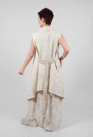 Jacquard Gilet in Antique White