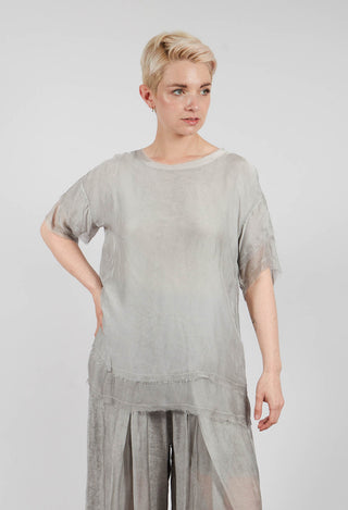 Round Neck Lightweight Top in Grey Shadow