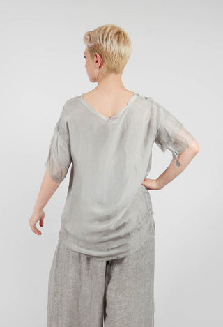 Round Neck Lightweight Top in Grey Shadow