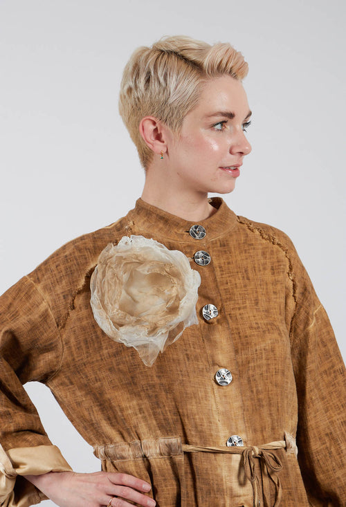 Organza Brooch in Avorio Spray Gold