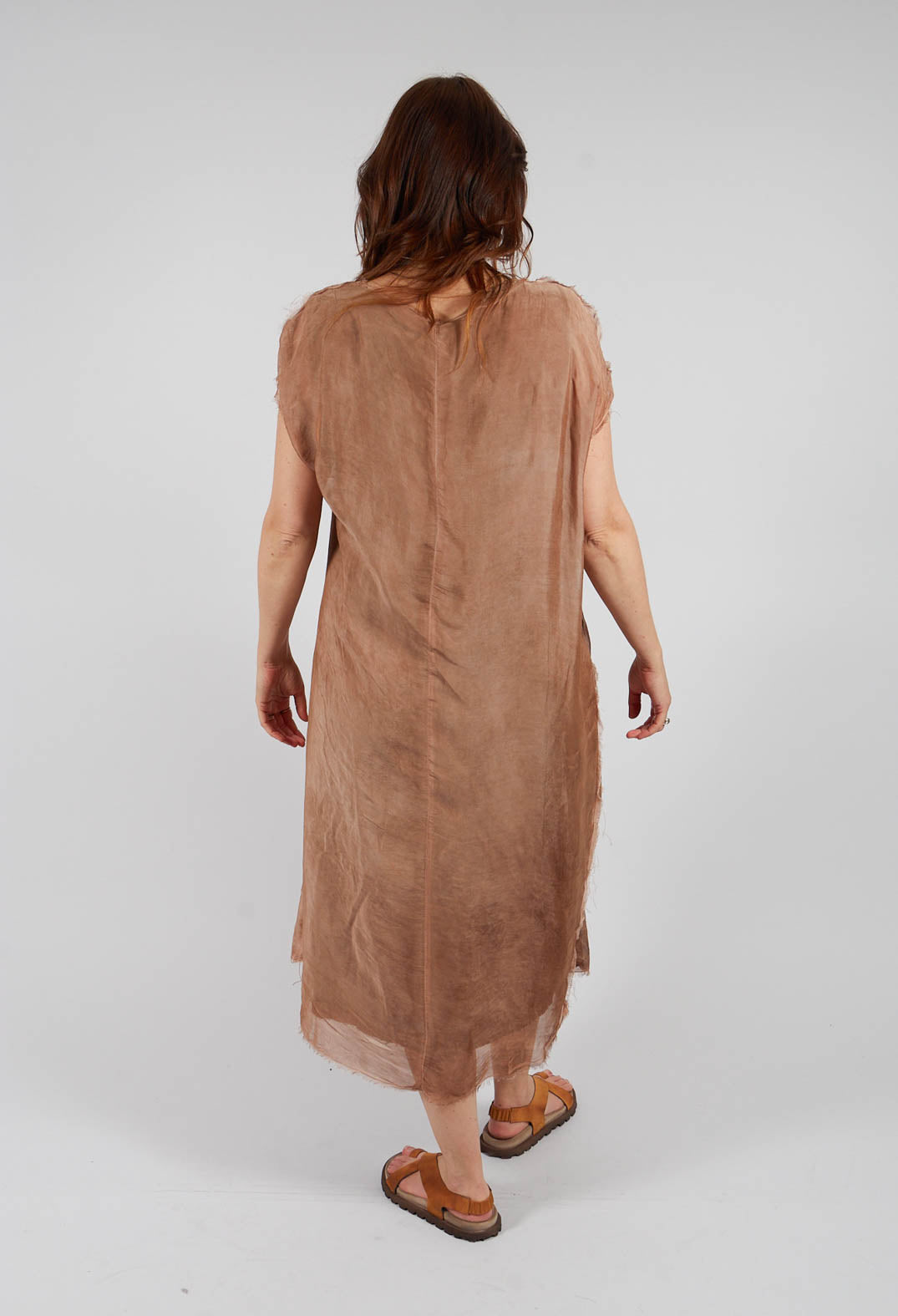 Long Dress with Short Sleeves in Spicy Cinnamon