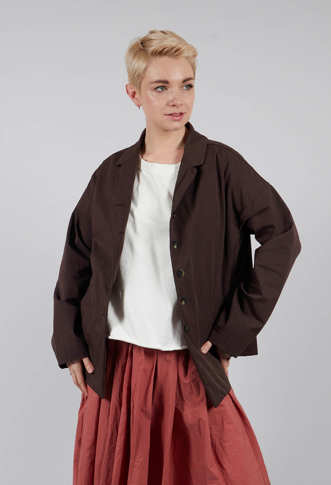 Loose Blazer WG in Brown