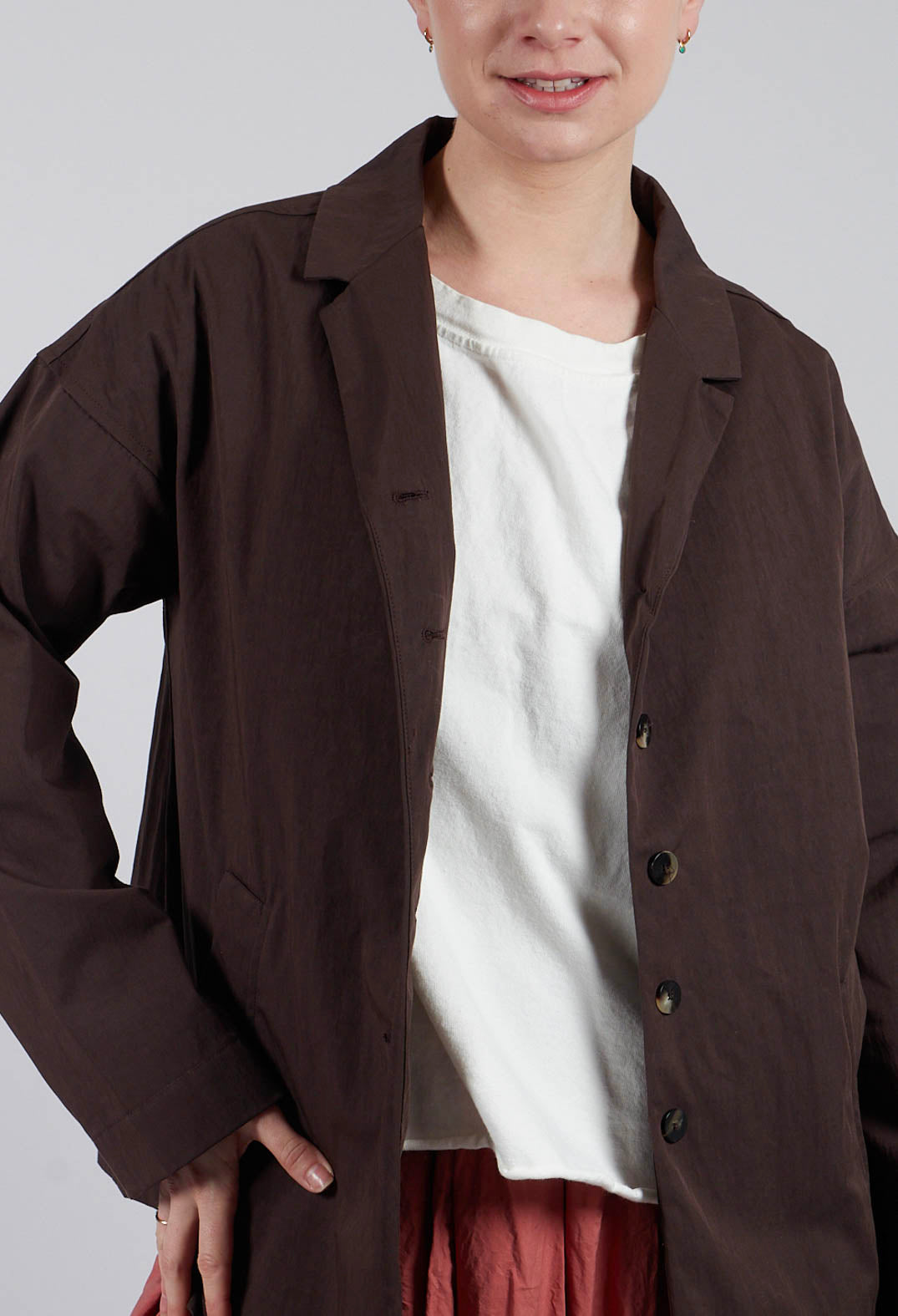 Loose Blazer WG in Brown