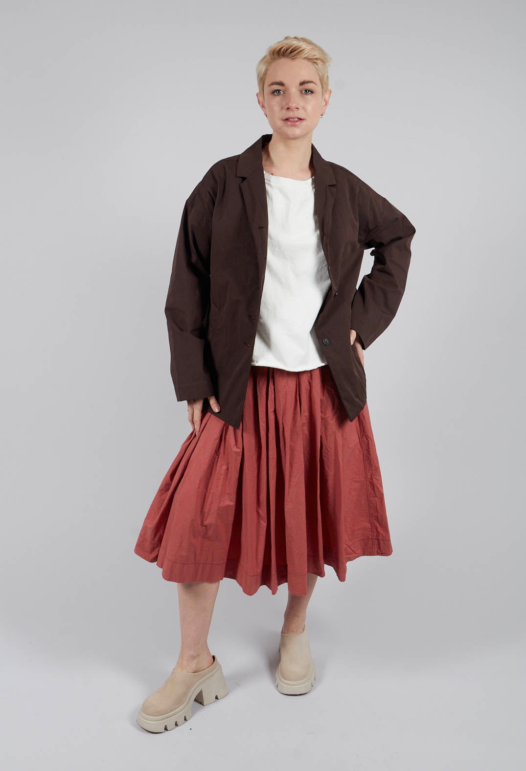 Loose Blazer WG in Brown