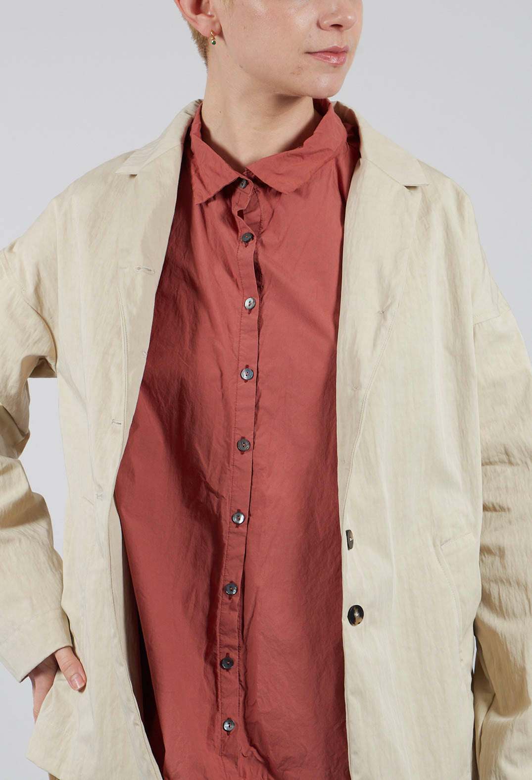 Loose Blazer WG in Stone
