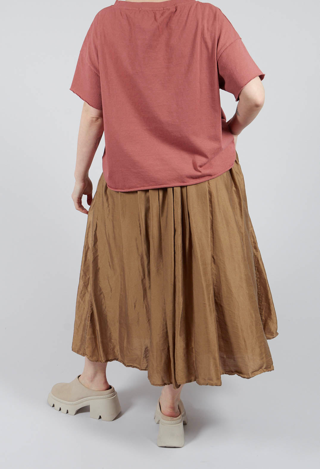 Pleated Long Skirt SC in Gold