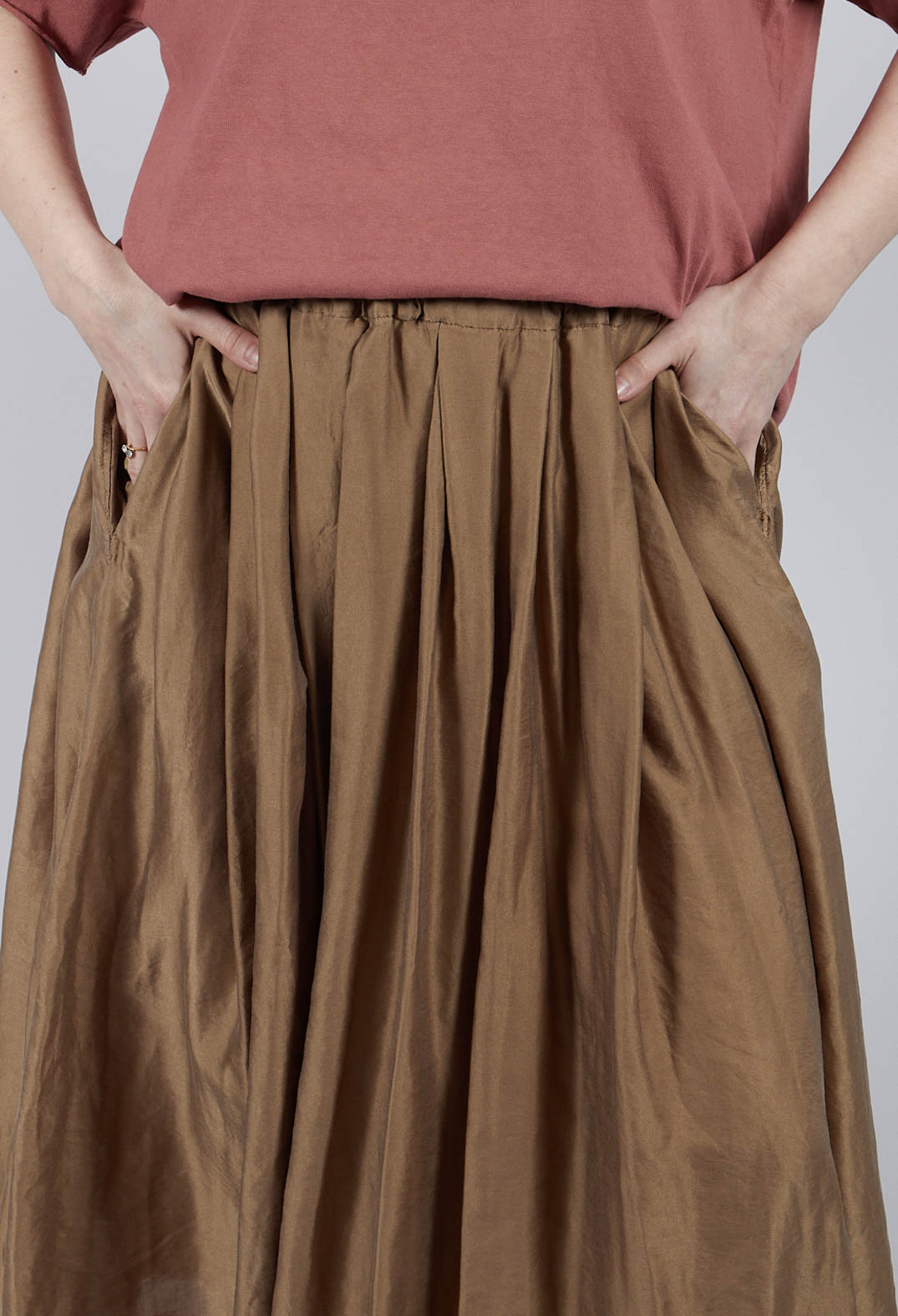 Pleated Long Skirt SC in Gold