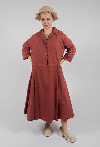 Tailored Collar Dress CC in Coral