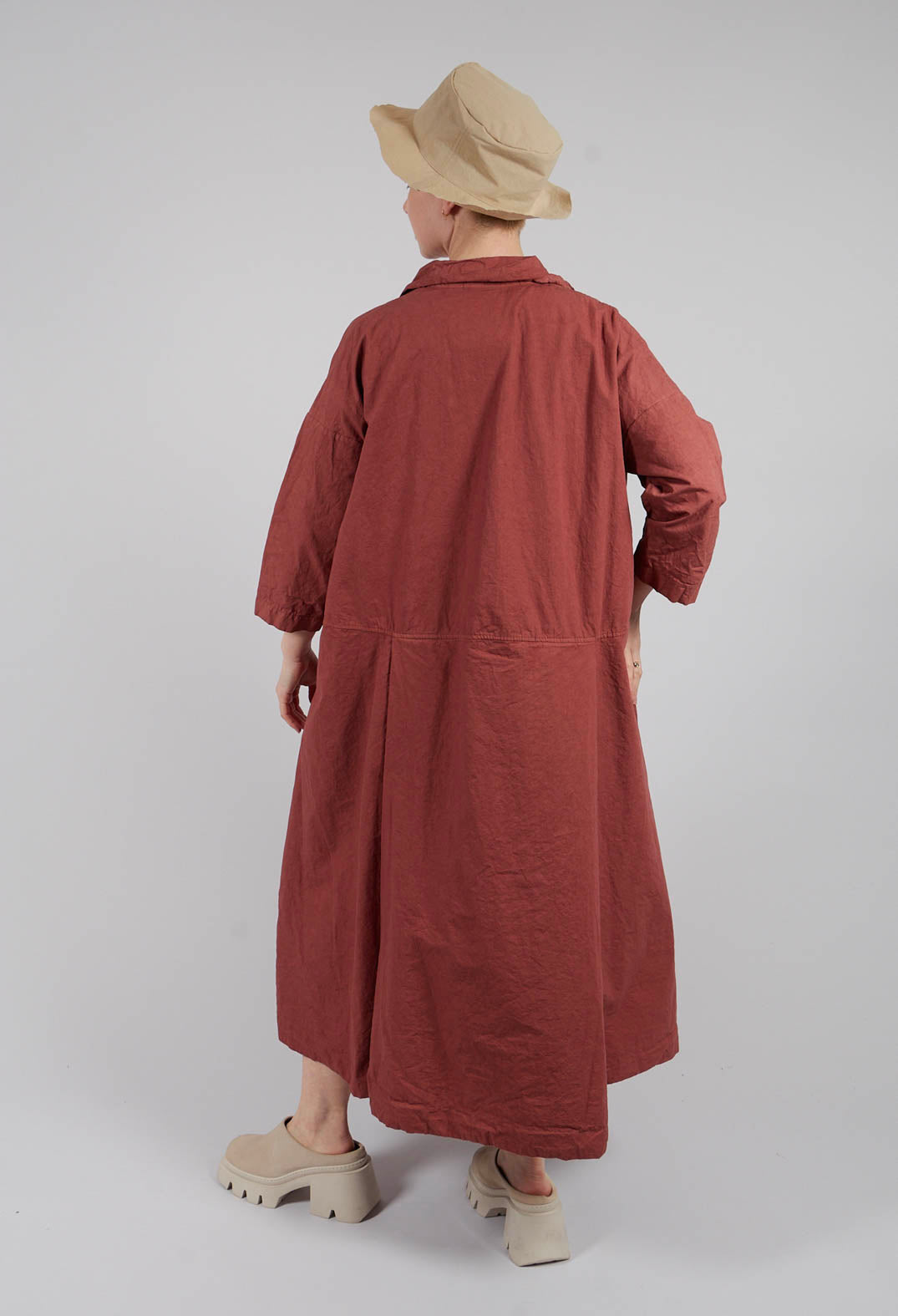Tailored Collar Dress CC in Coral