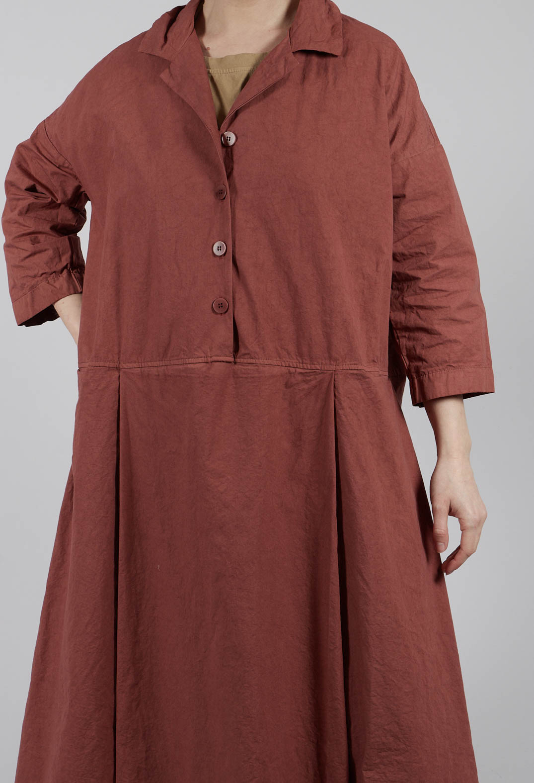 Tailored Collar Dress CC in Coral