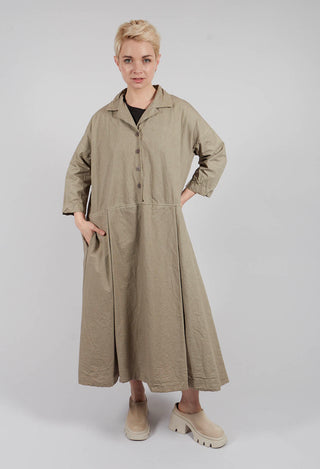 Tailored Collar Dress CC in Stone