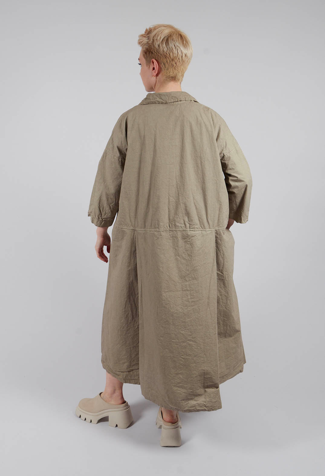 Tailored Collar Dress CC in Stone