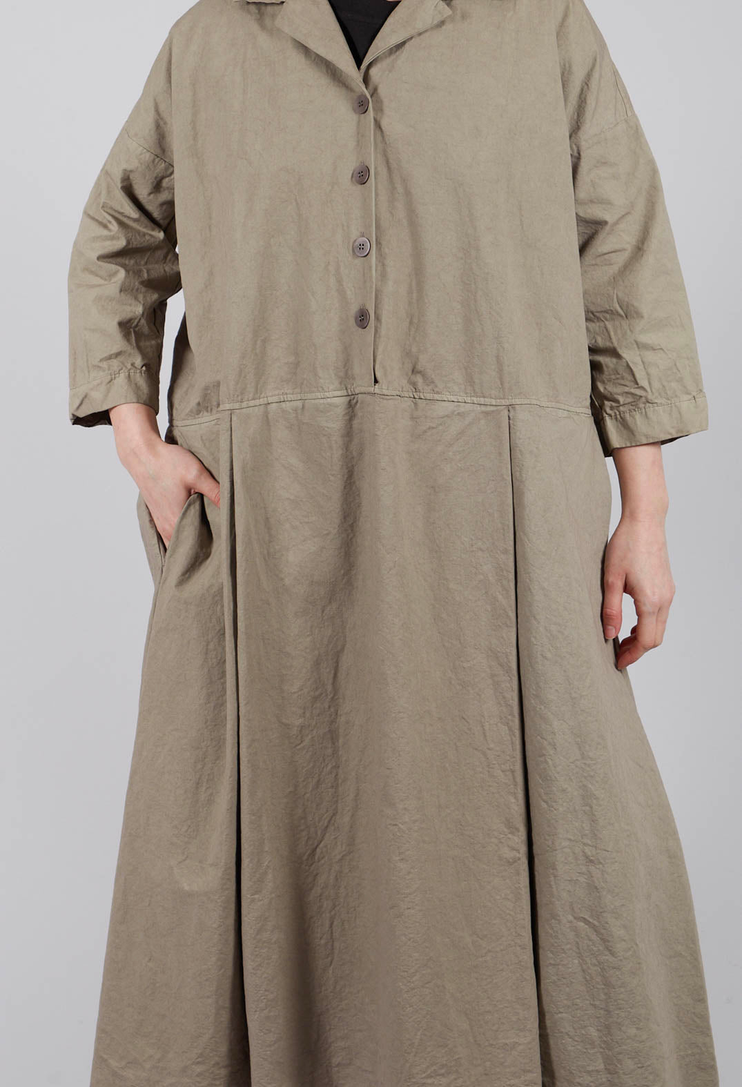 Tailored Collar Dress CC in Stone
