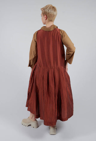 Sleeveless Pleated Dress SC in Coral