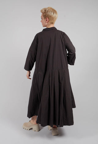 Pleated Collar Dress TC in Brown