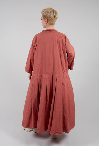 Pleated Collar Dress TC in Coral