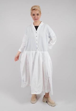 Pleated Collar Dress TC in Milk