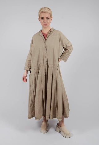 Pleated Collar Dress TC in Stone