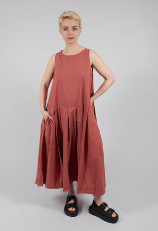 Pleated Sleeveless Dress TC in Coral