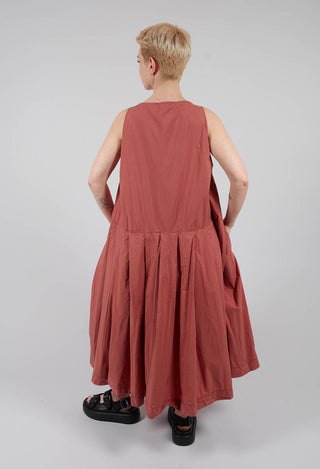 Pleated Sleeveless Dress TC in Coral