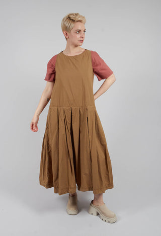 Pleated Sleeveless Dress TC in Gold