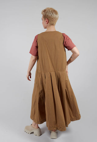 Pleated Sleeveless Dress TC in Gold