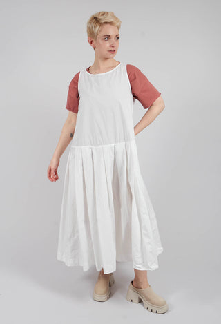 Pleated Sleeveless Dress TC in Milk