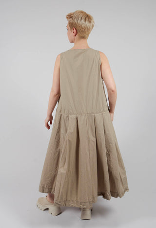 Pleated Sleeveless Dress TC in Stone