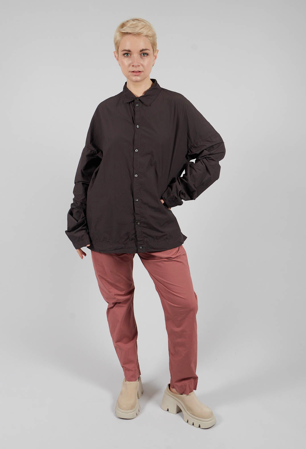 Unisex Collar Shirt TC in Brown