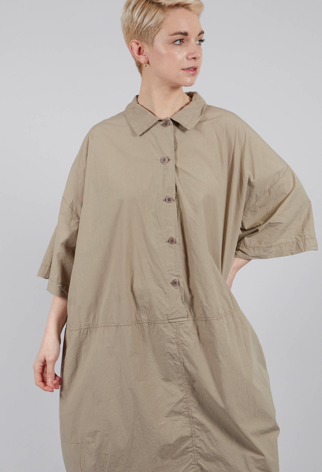 Collar Dress TC in Stone