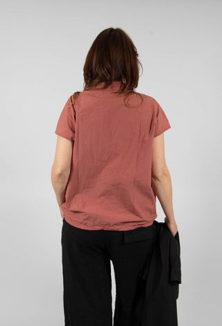 Short Sleeveless Shirt TC in Coral