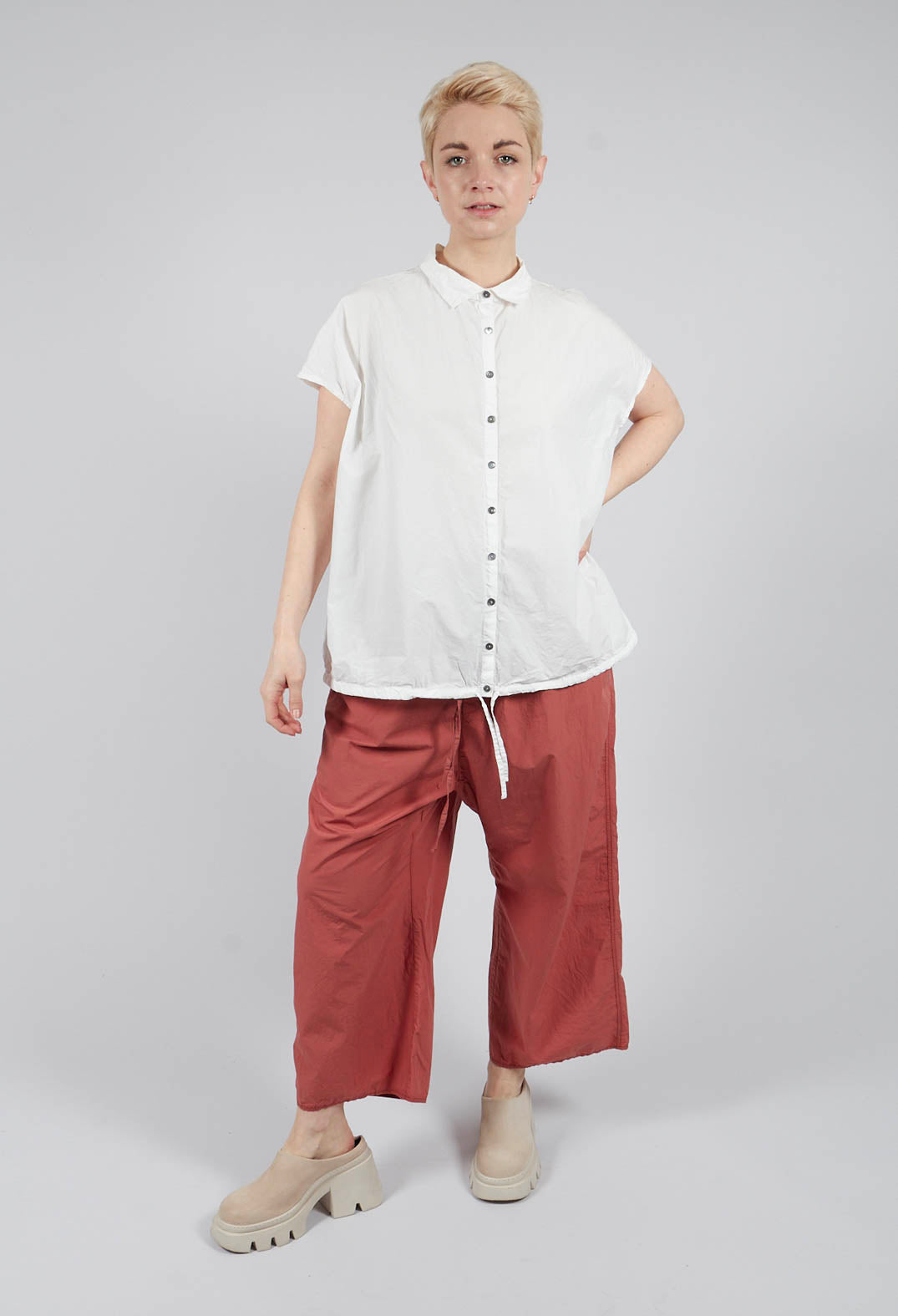 Short Sleeveless Shirt TC in Milk