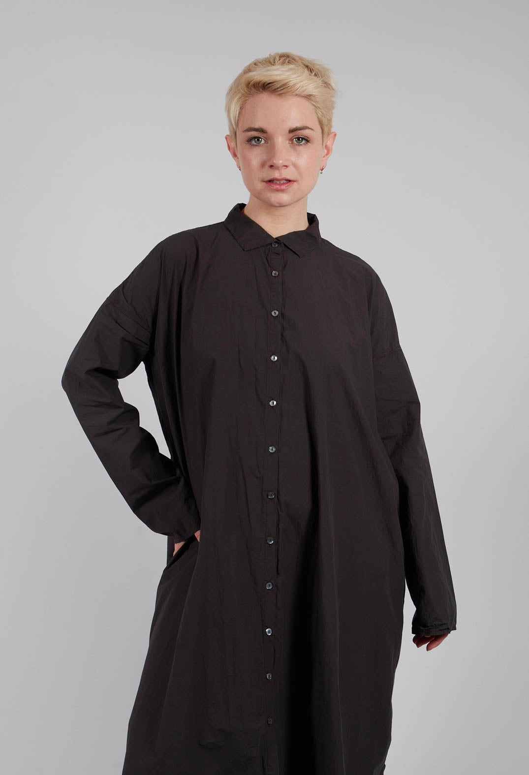 Long Shirt Dress TC in Brown